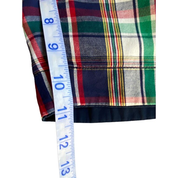 Vintage Polo Ralph Lauren Mens Reversible Short Size 38 Blue Madras Plaid Preppy - Picture 12 of 12